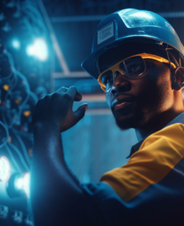 Robson_a_black_man_an_electrician_dressed_in_the_blue_uniform_o_5521455a-2193-4a2a-bceb-ce47689448de